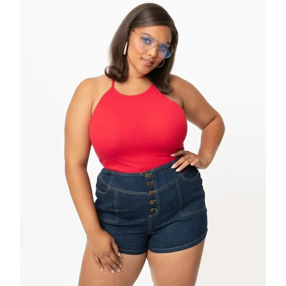 NWT Unique Vintage Red Halter Top Size 3X - Picture 2 of 11